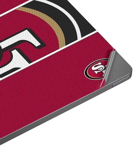 Skinit Laptop Decal Skin Compatible with Universal Laptop 17in (13.8 x 10in) - Officially Licensed NFL San Francisco 49ers Zone Block Design in Saudi Arabia