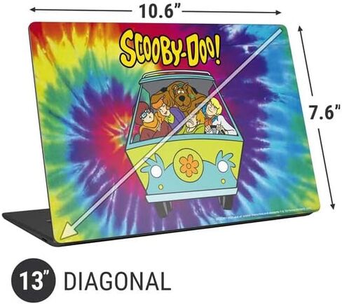 Skinit Laptop Decal Skin Compatible with Universal Laptop 13in (10.6 x 7.6in) - Officially Licensed Warner Bros Scooby-Doo Tie Dye Design in Saudi Arabia