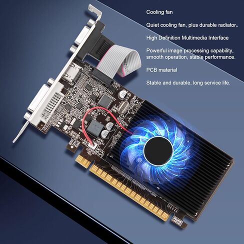 2GB DDR3 Graphics Card, GT610 2GB 64bit Computer Graphics Card High Definition Multimedia Interface for Computer Desktop in Saudi Arabia