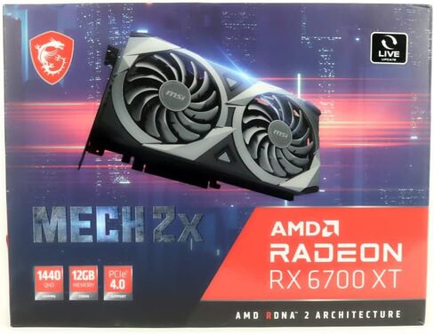 بطاقة رسومات MSI Gaming Radeon RX 6700 XT 192-bit 12GB GDDR6 DP/HDMI Dual Torx 3.0 Fans FreeSync DirectX 12 VR Ready (RX 6700 XT MECH 2X 12G) (متجددة) in Kuwait