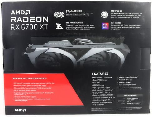 بطاقة رسومات MSI Gaming Radeon RX 6700 XT 192-bit 12GB GDDR6 DP/HDMI Dual Torx 3.0 Fans FreeSync DirectX 12 VR Ready (RX 6700 XT MECH 2X 12G) (متجددة) in Kuwait