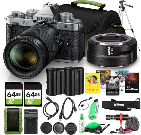 Nikon Zf Mirrorless Camera with NIKKOR Z 24-70mm f/4 S Lens, Full Frame FX 24.5MP, 4K Video Silver Bundle with Rode Ultracompact on Camera-Mount Microphone + FTZ II Mount Adapter + Tripod + More in Saudi Arabia