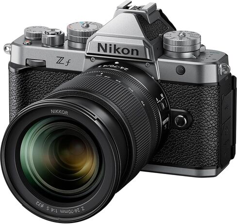 Nikon Zf Mirrorless Camera with NIKKOR Z 24-70mm f/4 S Lens, Full Frame FX 24.5MP, EXPEED 7, 4K Video, 5-Axis IBIS, Silver Bundle with Bag + Cleaning Kit + 64GB Memory Card in Saudi Arabia