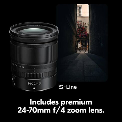 Nikon Zf Mirrorless Camera with NIKKOR Z 24-70mm f/4 S Lens, Full Frame FX 24.5MP, EXPEED 7, 4K Video, 5-Axis IBIS, Silver Bundle with Bag + Cleaning Kit + 64GB Memory Card in Saudi Arabia