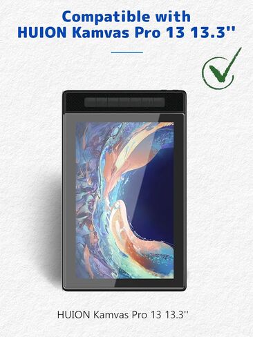 واقي شاشة ذو ملمس ورقي لجهاز HUION Kamvas Pro 13 مقاس 13.3 بوصة، فيلم PET غير لامع مضاد للوهج، مضاد لبصمات الأصابع ومقاوم للخدش للكتابة والقراءة الطبيعية in Kuwait