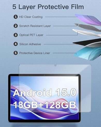 واقي شاشة لجهاز YQSAVIOR YQCP20PRO Android 15 Tablet 10 بوصة، زجاج مقسى بصلابة 9H لجهاز YQSAVIOR YQCP20PRO اللوحي مضاد للخدش، خالٍ من الفقاعات، وضوح عالي الدقة in Saudi Arabia