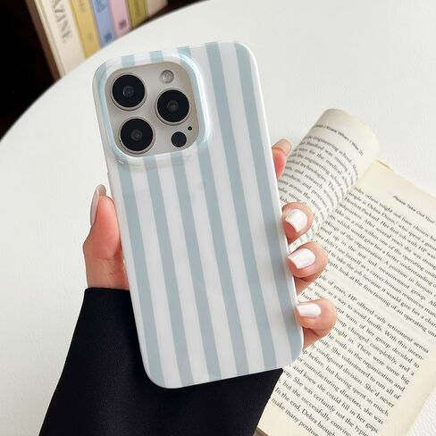 حافظة ZTOFERA لهاتف iPhone 14 Plus/15 Plus مع خطوط عمودية هندسية، نمط خط بسيط أنيق للنساء والرجال، غطاء حافظة ناعم ولامع من مادة TPU مقاوم للصدمات (وردي) in Kuwait