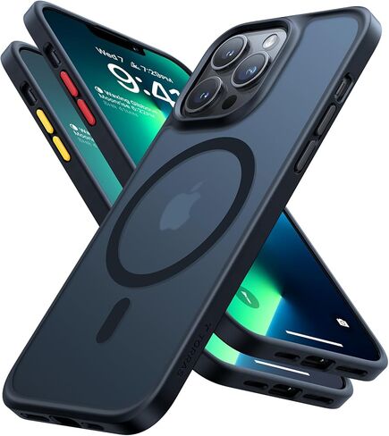 TORRAS for iPhone Air Case 6.5'', Stronger Magnetic with MagSafe, Shockproof Slim Case for iPhone 17 Air with Camera Control & Colorful Button, Mil-Grade Drop Tested,Translucent Matte Black in Saudi Arabia