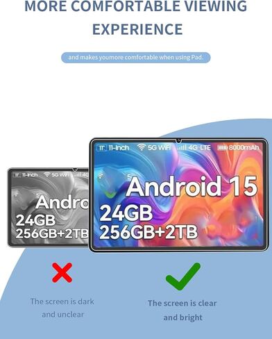 [عبوة من قطعتين] واقي شاشة لجهاز TABWEE W90 Android Tablet مقاس 11 بوصة من الزجاج المقوى، واقي شاشة لجهاز BESTTAB W90 Tablet مضاد للخدش وحساس وصلابة 9H in Kuwait