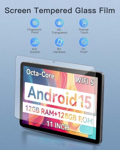 واقي شاشة لجهاز SVITOO P11 Tablet مقاس 11 بوصة، زجاج مقسى بصلابة 9H لجهاز SVITOO P11 Android 15 Tablet مضاد للخدش، خالٍ من الفقاعات، وضوح عالي الدقة in Kuwait