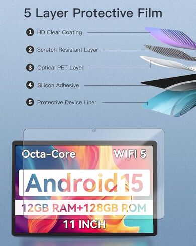 واقي شاشة لجهاز SVITOO P11 Tablet مقاس 11 بوصة، زجاج مقسى بصلابة 9H لجهاز SVITOO P11 Android 15 Tablet مضاد للخدش، خالٍ من الفقاعات، وضوح عالي الدقة in Kuwait