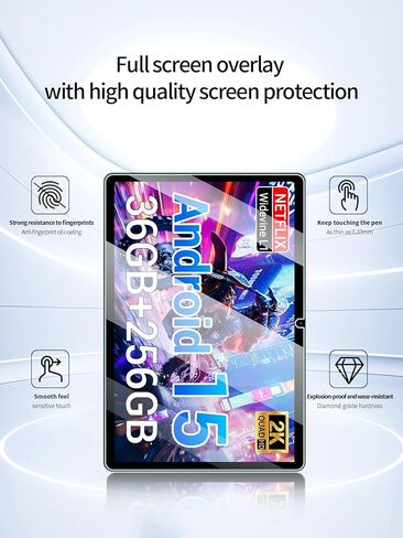 واقي شاشة لجهاز POWMUS LS1111 Android Tablet 11 بوصة، مضاد للخدش 9H صلابة اللمس الحساسة 2.5D حواف مستديرة خالية من الفقاعات سهلة التركيب، عبوتان. in Kuwait