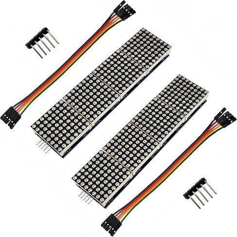 2 قطعة MAX7219 32x8 وحدة عرض LED مصفوفة نقطية 4 في 1 شاشة تحكم MCU كاثود مشترك أزرق + سلك 5Pin متوافق مع Arduino in Kuwait