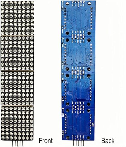 2 قطعة MAX7219 32x8 وحدة عرض LED مصفوفة نقطية 4 في 1 شاشة تحكم MCU كاثود مشترك أزرق + سلك 5Pin متوافق مع Arduino in Kuwait