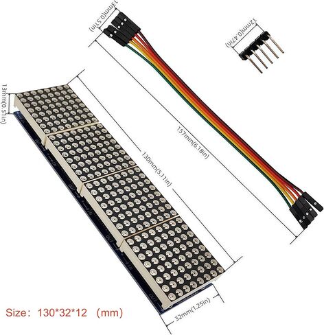 2 قطعة MAX7219 32x8 وحدة عرض LED مصفوفة نقطية 4 في 1 شاشة تحكم MCU كاثود مشترك أزرق + سلك 5Pin متوافق مع Arduino in Kuwait