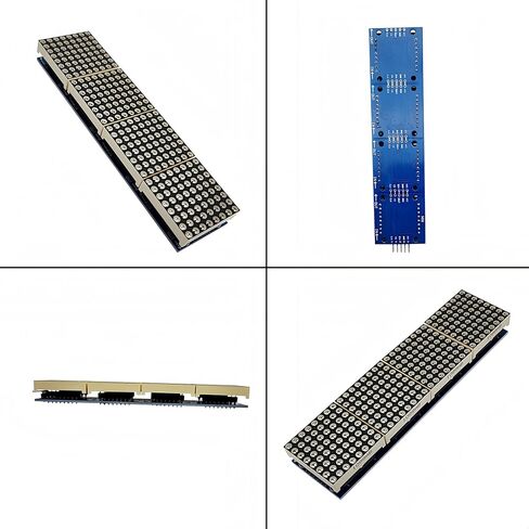 2 قطعة MAX7219 32x8 وحدة عرض LED مصفوفة نقطية 4 في 1 شاشة تحكم MCU كاثود مشترك أزرق + سلك 5Pin متوافق مع Arduino in Kuwait