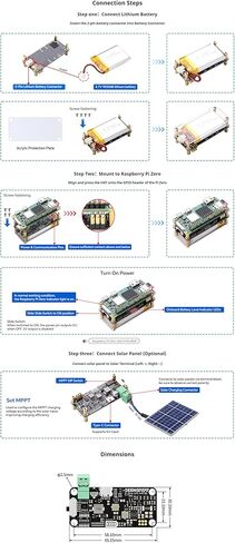 Uninterruptible Power Supply HAT for Raspberry Pi Zero Series, 5V Stable Output, Solar Charging (5V–24V), Ba-ttery Monitoring via I2C,Low-Power UPS Expansion Module in Saudi Arabia