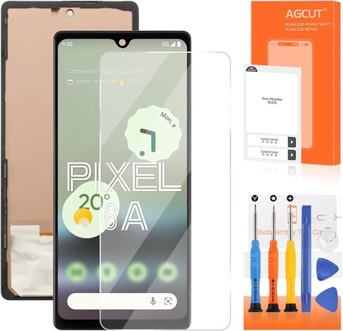 OLED لشاشة Google Pixel 6A البديلة لشاشة Pixel 6A LCD GX7AS، GB62Z، G1AZG جزء إصلاح مجموعة رقمنة الشاشة التي تعمل باللمس مع الإطار in Saudi Arabia