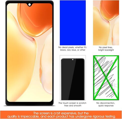 OLED لشاشة Google Pixel 6A البديلة لشاشة Pixel 6A LCD GX7AS، GB62Z، G1AZG جزء إصلاح مجموعة رقمنة الشاشة التي تعمل باللمس مع الإطار in Saudi Arabia