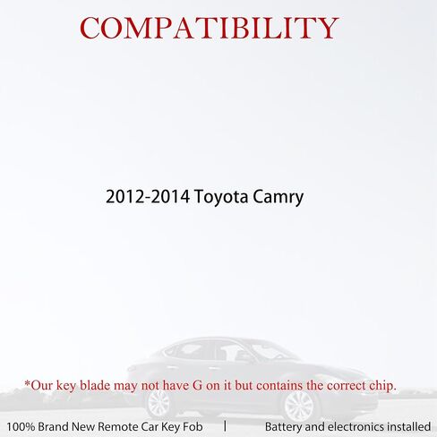 MechanMagic G Chip Key Fob استبدال يناسب Toyota Camry 2012 2013 2014 التحكم عن بعد للدخول بدون مفتاح معرف FCC: HYQ12BDM، PN: 89070-06420 (مجموعة من 2) in Kuwait