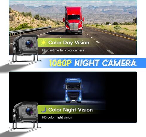 4 Cameras Wired Backup Camera System with 10.1Inch IPS Monitor for Truck RV Trailer Bus, Rear View Camera, with Side Front View Camera, 4 Split Screen, Super Waterproof, Night Vision, AHD1080P in Saudi Arabia