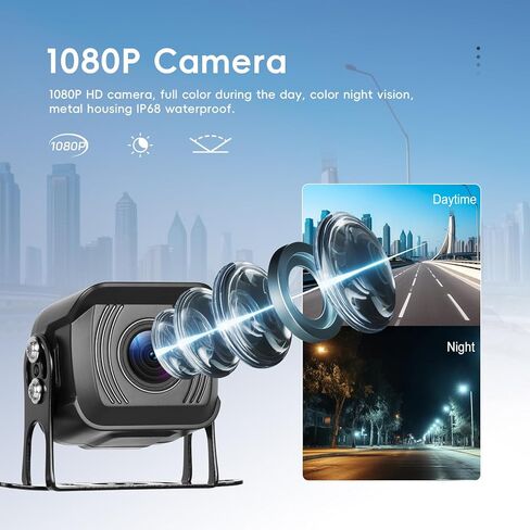 4 Cameras Wired Backup Camera System with 10.1Inch IPS Monitor for Truck RV Trailer Bus, Rear View Camera, with Side Front View Camera, 4 Split Screen, Super Waterproof, Night Vision, AHD1080P in Saudi Arabia