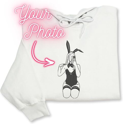 COUPLEHOODIES سويت شيرت مطرز حسب الطلب مخطط حار من صورتك - هدية له في الذكرى السنوية لعيد ميلاد عيد الحب in Kuwait