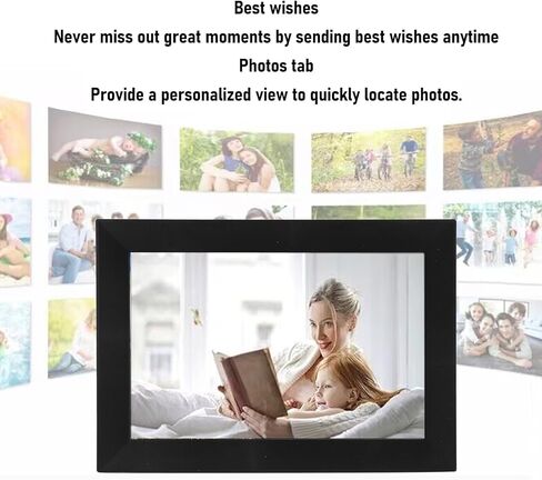 10.1 Inch Digital Picture Frame, 32GB HD Touchscreen Auto Rotation Smart Electronic Photo Frame for Uhale APP for Home Office (US Plug) in Saudi Arabia