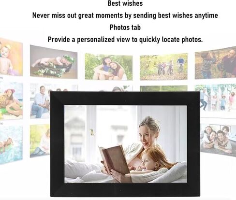 10.1 Inch WLAN Digital Picture Frame,1280x800 Touch Screen, Auto Rotate Digital Photo Frame, Built in 16GB Memory, Share Moments via APP from Anywhere (US Plug) in Saudi Arabia