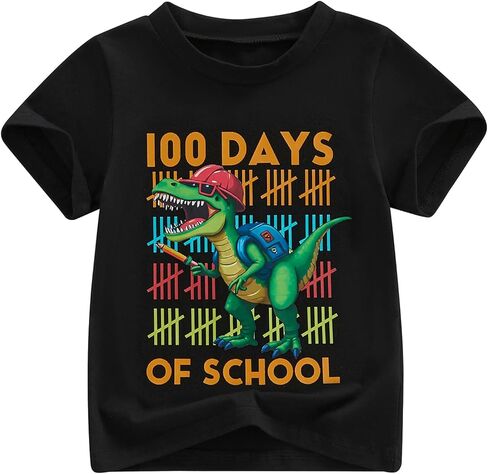 Canis Kid Toddler Little Boys 100 Days of School Shirt Dinosaur Kingdergarten Primary Student 100th Day of School T-Shirt in Saudi Arabia
