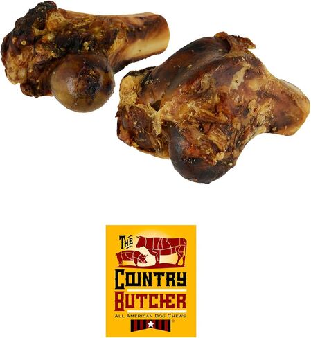 عظام الكلاب ذات مفصل لحم البقر من The Country Butcher، مصنوعة في الولايات المتحدة الأمريكية، مضغ طبيعي للكلاب للمضغ العدواني، 4 قطع in Saudi Arabia