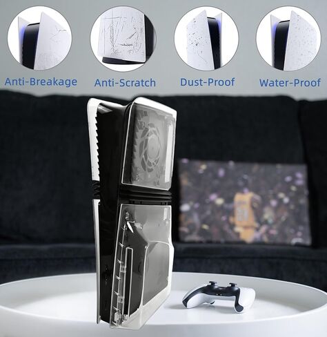 Pro Disc Edition Cover Plates for New PS5 Pro Console, Shell Panels Compatible with New Playstation 5 Pro Accessories Protective Replacement Faceplate (Transparent) in Saudi Arabia