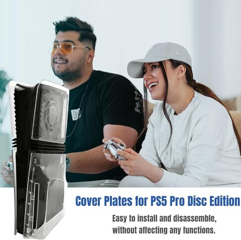 Pro Disc Edition Cover Plates for New PS5 Pro Console, Shell Panels Compatible with New Playstation 5 Pro Accessories Protective Replacement Faceplate (Transparent) in Saudi Arabia