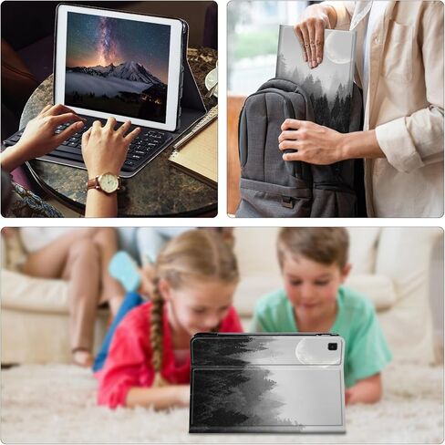 حافظة لهاتف سامسونج جالاكسي تاب S6 لايت 2022/2020 مع لوحة مفاتيح لاسلكية قابلة للفصل وحامل قابل للتعديل لحماية الكمبيوتر اللوحي لهاتف سامسونج جالاكسي تاب S6 لايت 10.4 بوصة - غابة in Kuwait