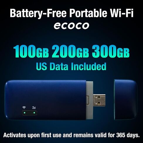 ecoco Pocket Wi-Fi (100 جيجابايت، أزرق داكن) (100 جيجابايت/365 يومًا) in Saudi Arabia