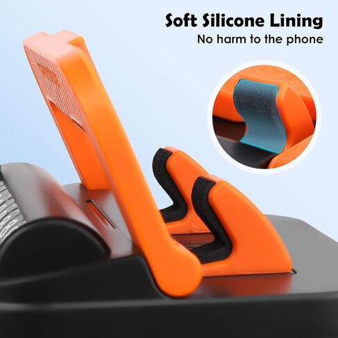 Car Dashboard Phone Holder 360 Rotatable Non-Slip Silicone Pad Car Phone Mount with Parking Number Plate Fit for All Smartphones (Orange) in Kuwait