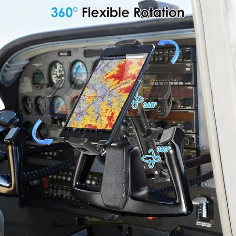 EEEKit Tablet Yoke Mount, Aircraft Yoke Tablet Holder, 360° Adjustable Metal Arm, Aviation Trainer Clamp Holder Compatible with iPad, Smartphones, 4–10 Inch Devices in Kuwait
