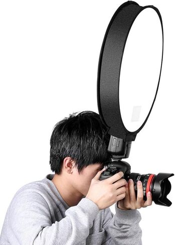 عاكس ضوء فلاش للتصوير الفوتوغرافي محمول قابل للطي مقاس 40 سم لإضاءة الفيديو DSLR باللون الأسود in Saudi Arabia