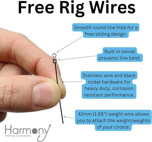 Harmony Fishing – Free Rig Wires – Turn Any Fishing Weight into a Free Rig (30 Pack) in Saudi Arabia