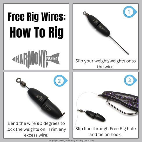 Harmony Fishing – Free Rig Wires – Turn Any Fishing Weight into a Free Rig (30 Pack) in Saudi Arabia