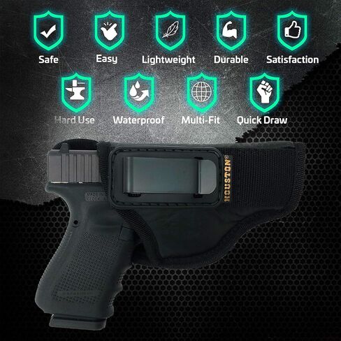 IWB حافظة مسدس قابلة للثني للرجال مخفية تحمل غلوك، روجر، سبرينغفيلد، سيج، S&W، Walther، Taurus، H&K، Beretta - حافظة مسدس للنساء/الرجال - حافظات مخفية من هيوستن in Kuwait
