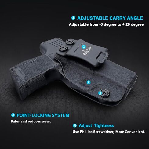 IWB Kydex Holster Compatible with Sig Sauer P365 / P365 SAS / P365 X, Inside Concealed Waistband Carry Holster for Sig P365 Holster - Adj. Cant Retention, Cover Mag-Button in Saudi Arabia