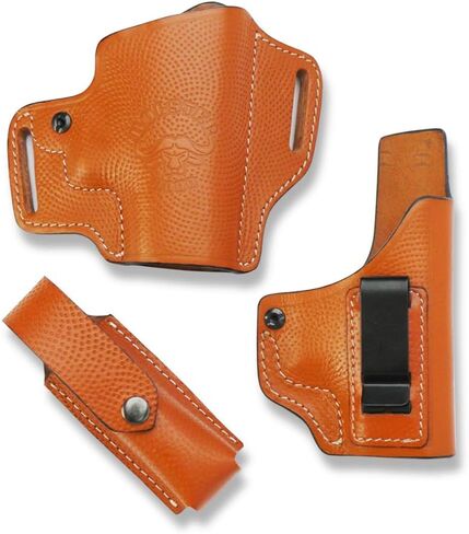 HolsterHood Water Buffalo Leather Holster Combo | Compatible with Glock 43/43x, Ruger SR22 & Taurus GX4 – IWB, OWB Holster, and Magazine Holder in Saudi Arabia