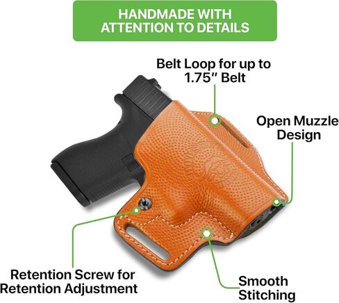 HolsterHood Water Buffalo Leather Holster Combo | Compatible with Glock 43/43x, Ruger SR22 & Taurus GX4 – IWB, OWB Holster, and Magazine Holder in Saudi Arabia