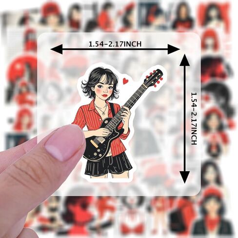 50pcs Urban Lifestyle Fashion Music DIY Stickers Sticker Pack Trendy Stationery Stickers for Laptop Luggage Scrapbook Diary Sticker Guitar DIY Bicycle Skateboard Laptop Luggage Decor in Saudi Arabia
