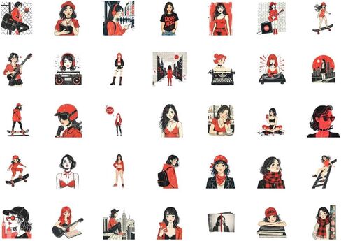 50pcs Urban Lifestyle Fashion Music DIY Stickers Sticker Pack Trendy Stationery Stickers for Laptop Luggage Scrapbook Diary Sticker Guitar DIY Bicycle Skateboard Laptop Luggage Decor in Saudi Arabia