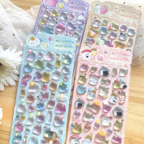3D Panda Stickers,Cute Cartoon Relief Decals,Adorable Solid Animal Stickers,for Phone Case, Notebook, Scrapbooking,DIY Phone Case Decoration Solid Craft Sticker(2 Pcs) in Saudi Arabia