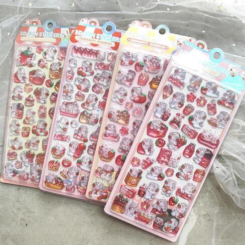 3D Panda Stickers,Cute Cartoon Relief Decals,Adorable Solid Animal Stickers,for Phone Case, Notebook, Scrapbooking,DIY Phone Case Decoration Solid Craft Sticker(2 Pcs) in Saudi Arabia