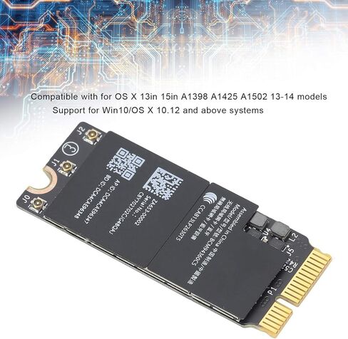 بطاقة الشبكة اللاسلكية، Gigabit Bluetooth 4.0 450Mbps 2.4G 1300Mbps 5G، مع لوحة محول لطراز OS X Notebook Pro A1398 A1425 A1502 13 14 in Saudi Arabia