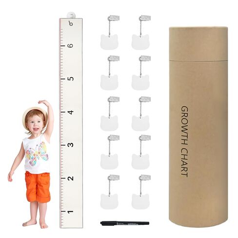 Canvas Growth Chart for Kids - Natural Fabric Height Chart for Wall with Various Accessories, Portable Big Sister Gift in Saudi Arabia
